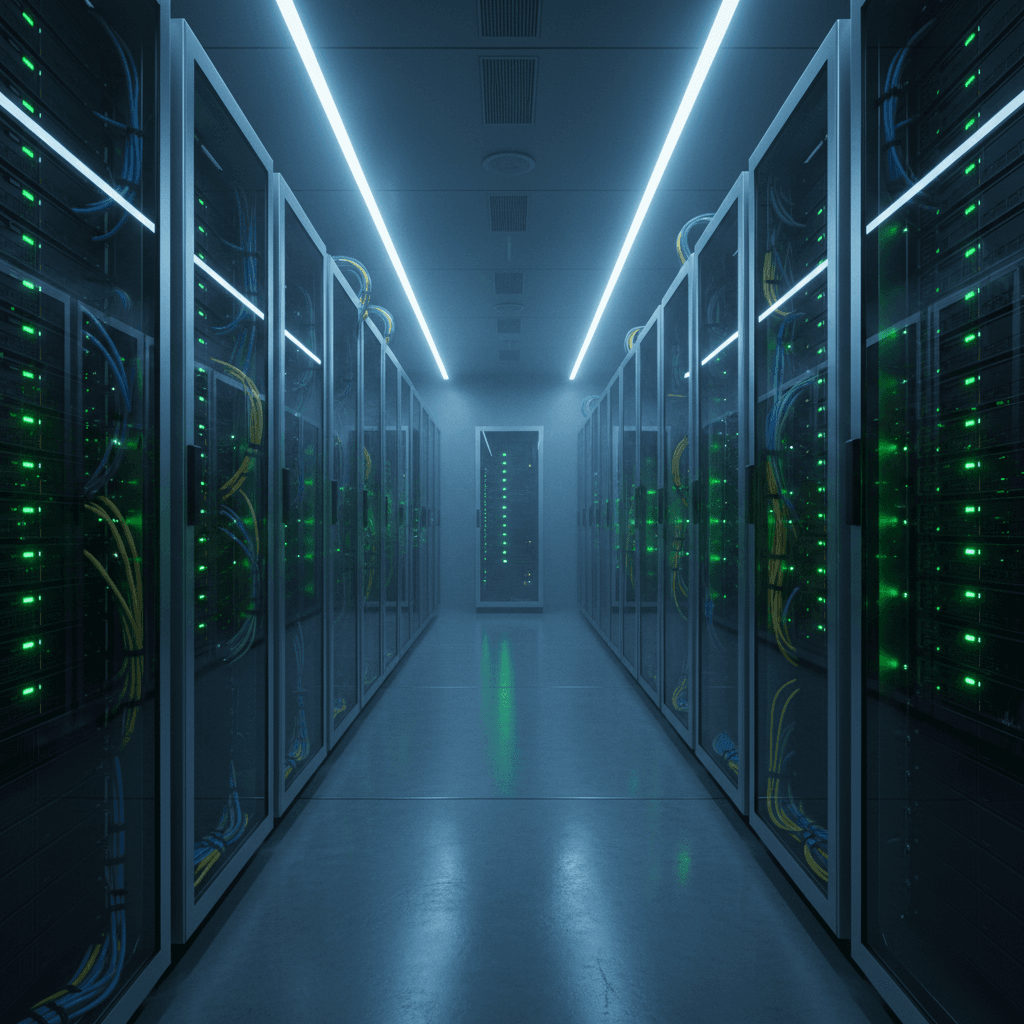 Network server rack with status lights