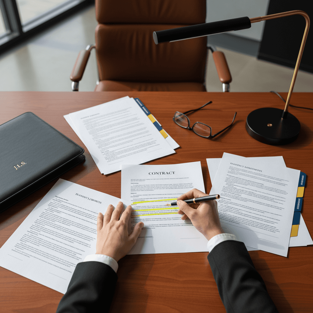 professional reviewing vendor documents